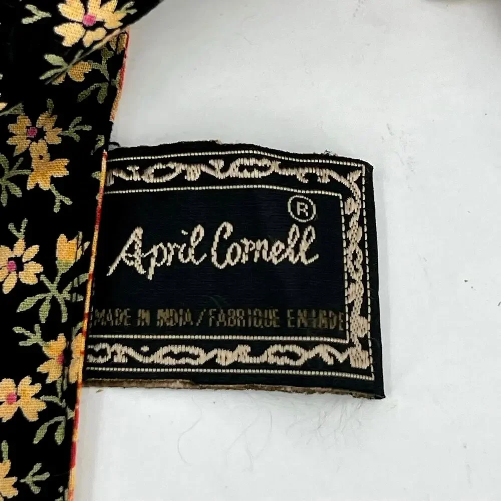 April Cornell reversible patchwork quilted sun flower tablecloth throw